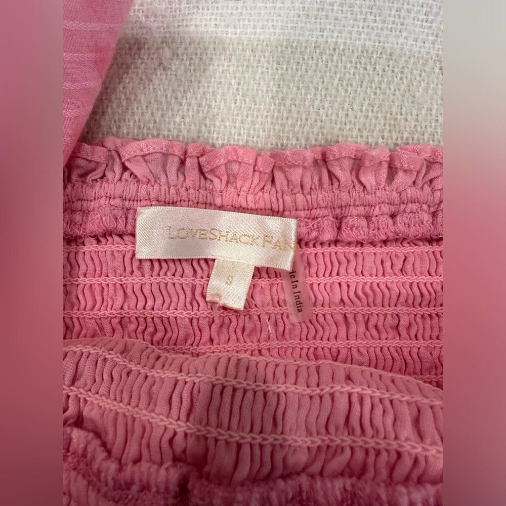 Loveshack fancy Deanna Cotton Pink han dye Striped Halter Dress - Picture 12 of 15